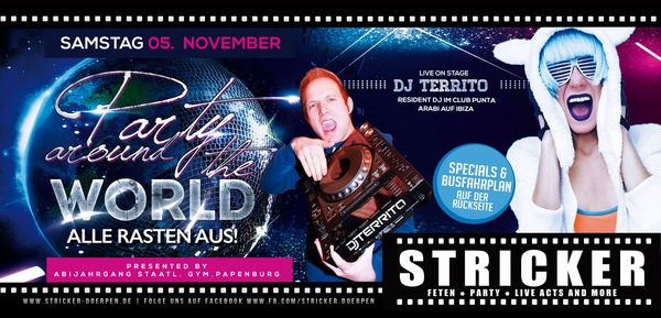 Party Flyer: Party around the World am 05.11.2016 in Drpen